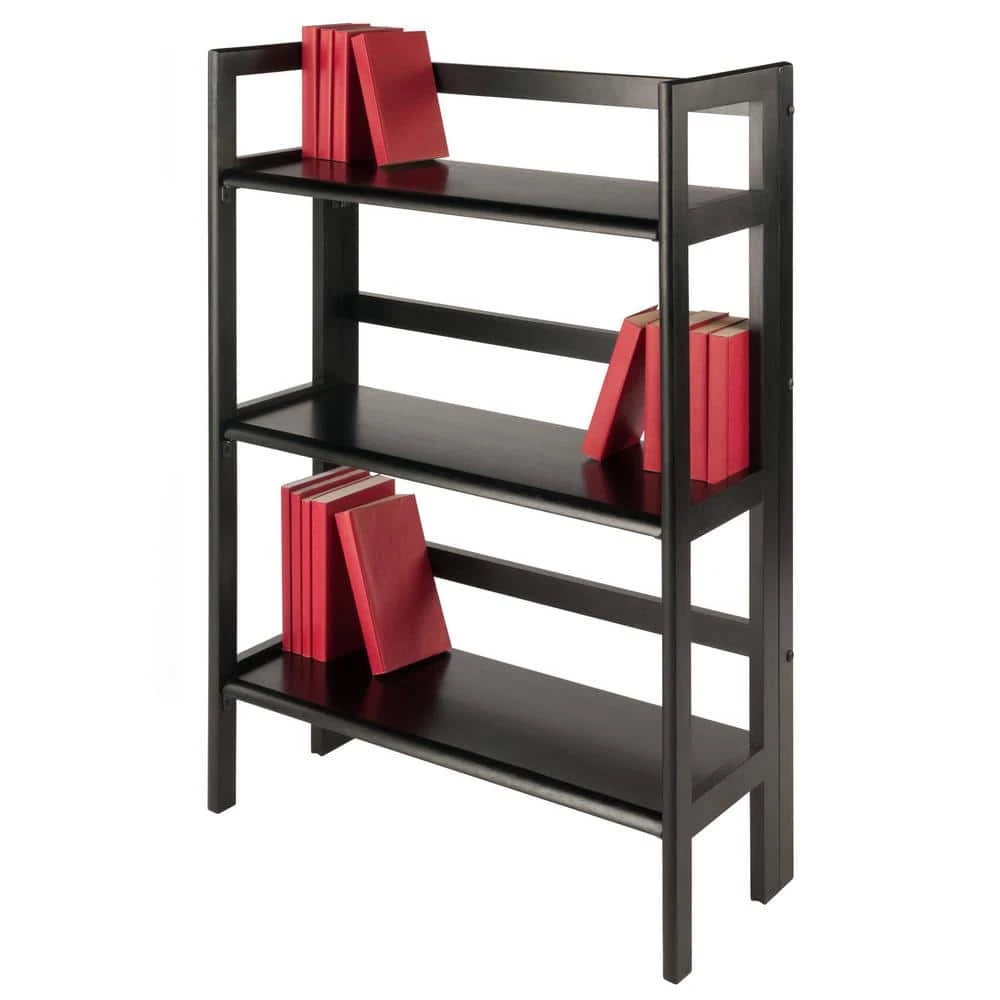 Terry 3-Tier Foldable Shelf, Stackable, Black by Winsome Wood 5 Terry 3-Tier Foldable Shelf, Stackable, Black by Winsome Wood - Image 3