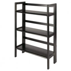 Terry 3-Tier Foldable Shelf, Stackable, Black by Winsome Wood