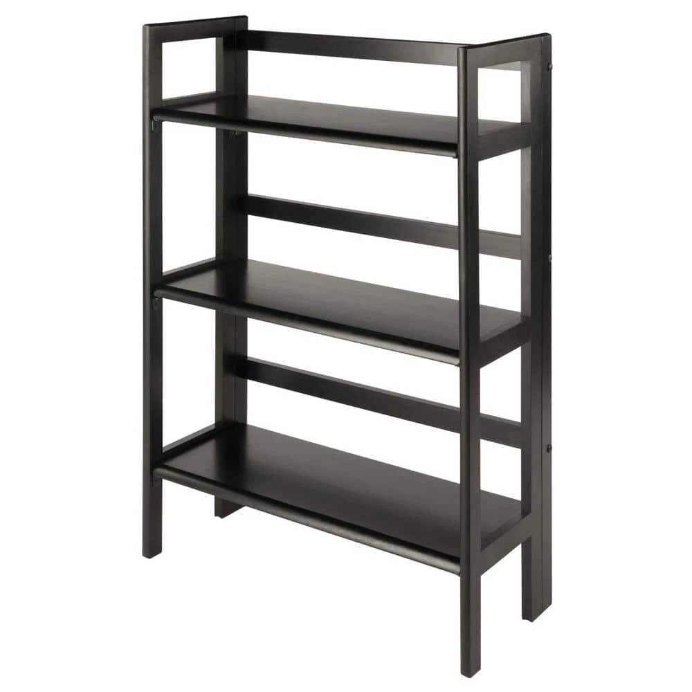 Terry 3-Tier Foldable Shelf, Stackable, Black by Winsome Wood 3 Terry 3-Tier Foldable Shelf, Stackable, Black by Winsome Wood