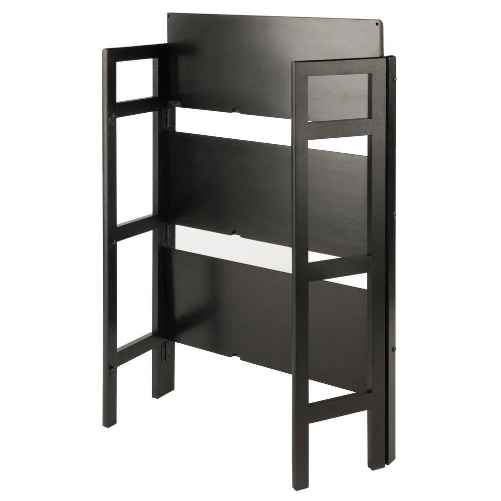 Terry 3-Tier Foldable Shelf, Stackable, Black by Winsome Wood 4 Terry 3-Tier Foldable Shelf, Stackable, Black by Winsome Wood - Image 2