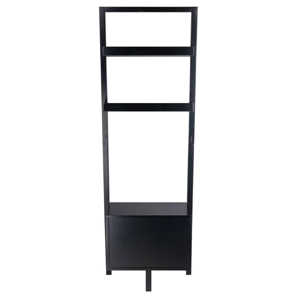 Bellamy 69 in. H Leaning Black Storage Shelf by Winsome Wood 5 Bellamy 69 in. H Leaning Black Storage Shelf by Winsome Wood - Image 3