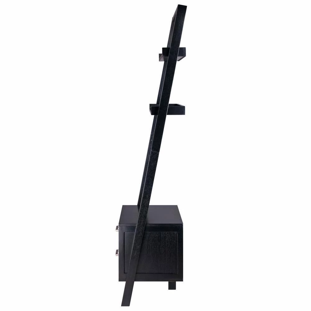 Bellamy 69 in. H Leaning Black Storage Shelf by Winsome Wood 4 Bellamy 69 in. H Leaning Black Storage Shelf by Winsome Wood - Image 2
