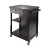 Timber Black Kitchen Cart with Storage by Winsome Wood
