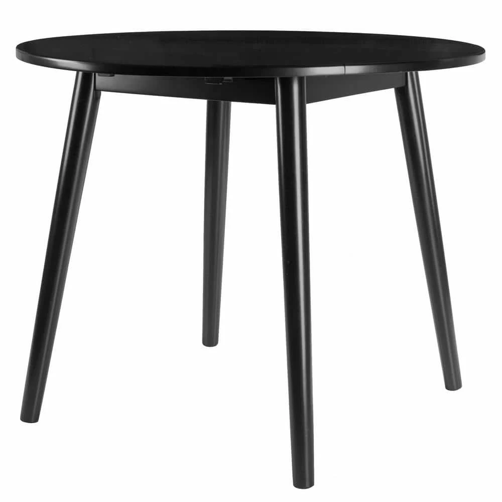 Moreno 36 in. Black Round Drop Leaf Table by Winsome Wood 3 Moreno 36 in. Black Round Drop Leaf Table by Winsome Wood