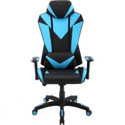 Commando Ergonomic Black High-Back Gaming Chair and Electric Blue with Adjustable Gas Lift Seating and Lumbar Support by Hanover -BENCH Online Store blue black hanover gaming chairs hgc0103 1f 1000