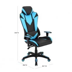 Commando Ergonomic Black High-Back Gaming Chair and Electric Blue with Adjustable Gas Lift Seating and Lumbar Support by Hanover -BENCH Online Store blue black hanover gaming chairs hgc0103 40 1000