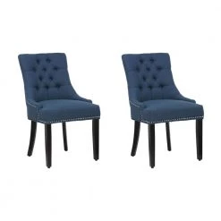 MASON Blue Tufted Upholstered Wingback Dining Chair (Set of 2) by WESTIN OUTDOOR