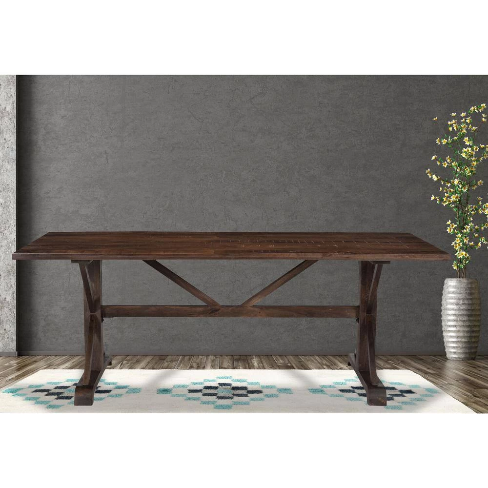 36 in. Rectangle Brown Mango Wood Dining Table (Seats 6-8) by Hanover 11 36 in. Rectangle Brown Mango Wood Dining Table (Seats 6-8) by Hanover - Image 9