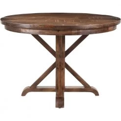 45 in. Round Brown Mango Wood Dining Table (Seats 4) by Hanover
