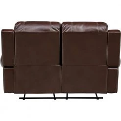 Rialto Chocolate Brown Faux-Leather Double Reclining 2-Seater Loveseat by Hanover -BENCH Online Store brown hanover loveseats hum001ls br 77 1000