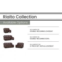 Rialto Faux-Leather Brown Double Reclining 3-Seater Sofa by Hanover 24 Rialto Faux-Leather Brown Double Reclining 3-Seater Sofa by Hanover -BENCH Online Store brown hanover sofas couches hum001sf br 1f 1000