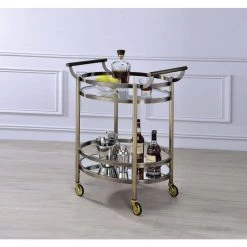 Convenient Kitchen Cart,Brushed Bronze and Clear Glass by Whatseaso -BENCH Online Store brushed bronze clear whatseaso kitchen carts l k110499078 1f 1000