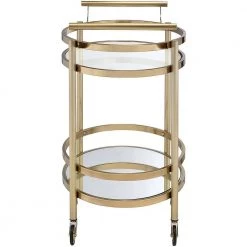 Convenient Kitchen Cart,Brushed Bronze and Clear Glass by Whatseaso -BENCH Online Store brushed bronze clear whatseaso kitchen carts l k110499078 4f 1000