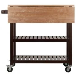 Langdon Cappuccino Kitchen Cart with Natural Wood Top by Winsome Wood -BENCH Online Store cappuccino with natural wood top winsome wood kitchen carts 40826 66 1000
