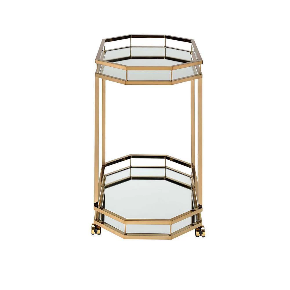 Gloss Kitchen Serving Cart, Champagne & Mirror by Whatseaso 5 Gloss Kitchen Serving Cart, Champagne & Mirror by Whatseaso - Image 3