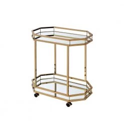 Gloss Kitchen Serving Cart, Champagne & Mirror by Whatseaso