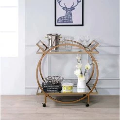 Traverse Serving Cart, Champagne & Mirrored by Whatseaso -BENCH Online Store champagne mirrored whatseaso kitchen carts l k110499016 44 1000
