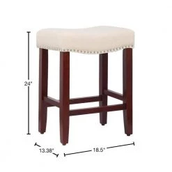 Jameson 24 in. Cherry Backless Wood Counter Stool with Beige Linen Seat (Set of 2) by WESTIN OUTDOOR 11 Jameson 24 in. Cherry Backless Wood Counter Stool with Beige Linen Seat (Set of 2) by WESTIN OUTDOOR -BENCH Online Store cherry westin outdoor bar stools id401 24 cr bg 2 40 1000