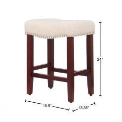Jameson 24 in. Cherry Backless Wood Counter Stool with Beige Linen Seat by WESTIN OUTDOOR -BENCH Online Store cherry westin outdoor bar stools id401 24 cr bg 40 1000