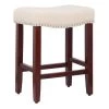 Jameson 24 in. Cherry Backless Wood Counter Stool with Beige Linen Seat by WESTIN OUTDOOR -BENCH Online Store cherry westin outdoor bar stools id401 24 cr bg 64 1000