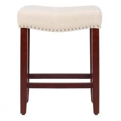 Jameson 24 in. Cherry Backless Wood Counter Stool with Beige Linen Seat by WESTIN OUTDOOR -BENCH Online Store cherry westin outdoor bar stools id401 24 cr bg c3 1000