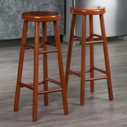 Oakley 30 in. Swivel Seat Cherry Bar Stools (Set of 2) by Winsome Wood -BENCH Online Store cherry winsome wood bar stools 75230 31 1000