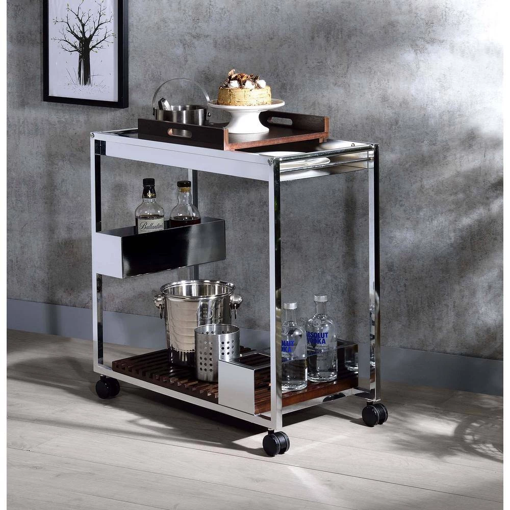 Lisses Serving Cart in Chrome by Whatseaso 4 Lisses Serving Cart in Chrome by Whatseaso - Image 2