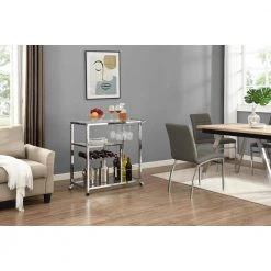 Contemporary Chrome Kitchen Cart by Whatseaso -BENCH Online Store chrome whatseaso kitchen carts lnn k110501825 4f 1000