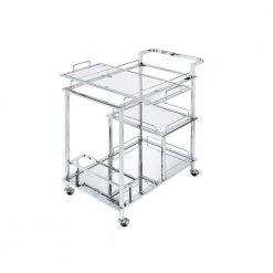 Serving Cart, Clear Glass & Chrome Finish by Whatseaso 9 Serving Cart, Clear Glass & Chrome Finish by Whatseaso -BENCH Online Store clear chrome whatseaso kitchen carts l k110499023 1f 1000