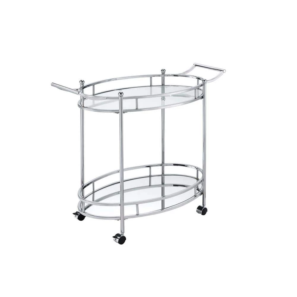 Kitchen Cart In Clear Glass & Chrome by Whatseaso 3 Kitchen Cart In Clear Glass & Chrome by Whatseaso
