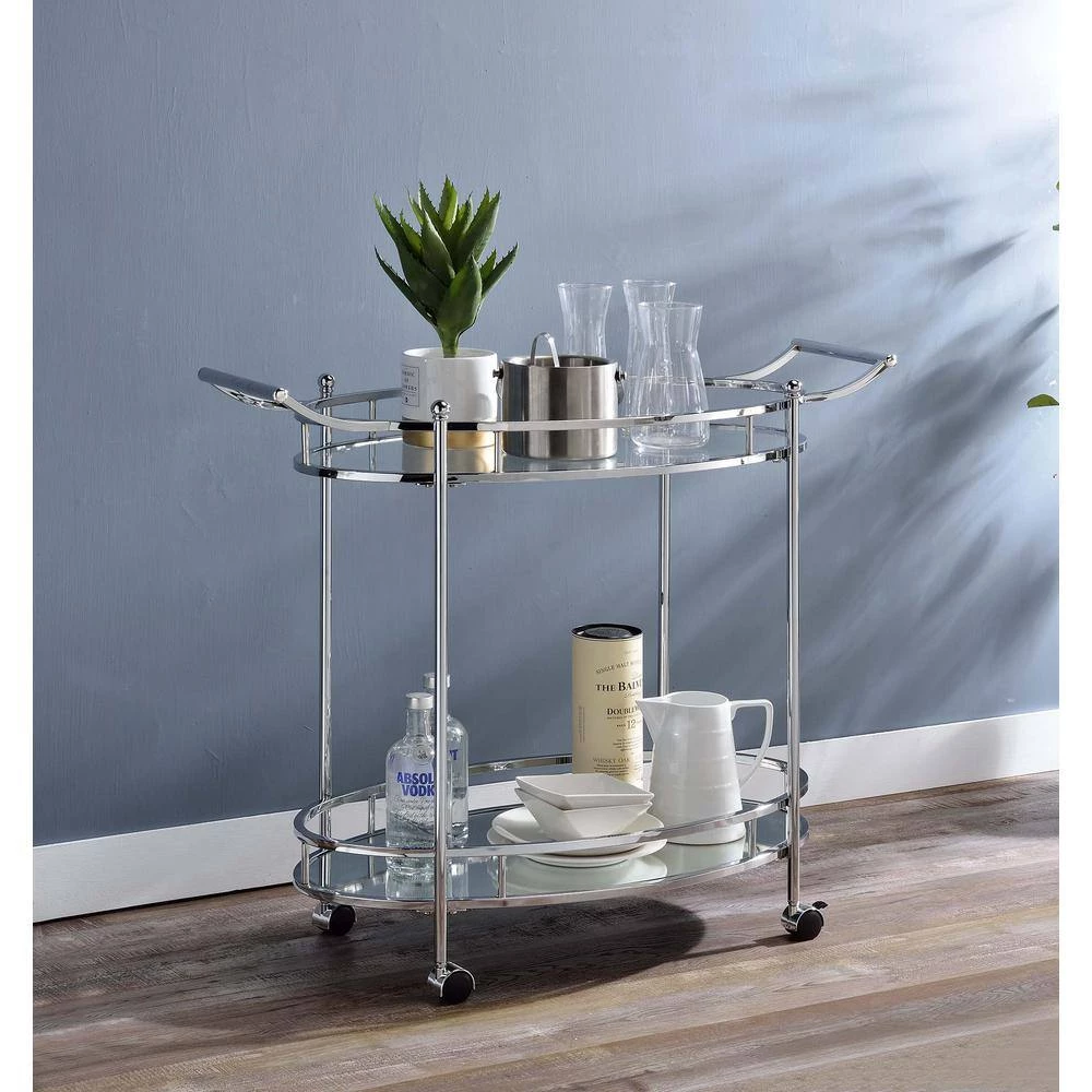 Kitchen Cart In Clear Glass & Chrome by Whatseaso 4 Kitchen Cart In Clear Glass & Chrome by Whatseaso - Image 2