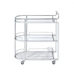 Clear Glass and Chrome Finish Kitchen Cart by Whatseaso -BENCH Online Store clear glass chrome whatseaso kitchen carts lnn k110502174 4f 1000
