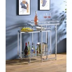 Serving Cart & Bar Table in Serving Cart & Bar Table by Whatseaso -BENCH Online Store clear silver whatseaso kitchen carts l k110499122 4f 1000