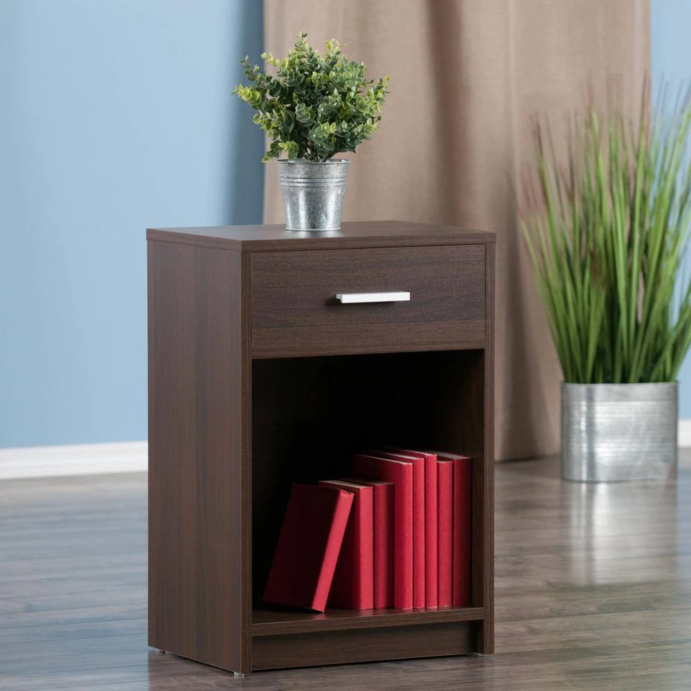 Rennick 15.75 in. W Cocoa Nightstand 1-Drawer Accent Table by Winsome Wood 9 Rennick 15.75 in. W Cocoa Nightstand 1-Drawer Accent Table by Winsome Wood - Image 7