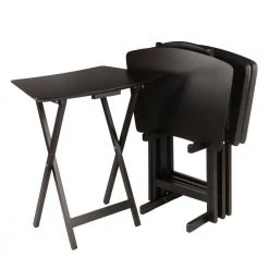 Anila 23.86 in. Fan Shape Coffee 5-Piece Snack Table by Winsome Wood