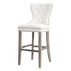Harper 45.25 in. H Back Cream Tufted Velvet Wood Bar Stool by WESTIN OUTDOOR -BENCH Online Store cream westin outdoor bar stools id403 29 ag ce 4f 1000