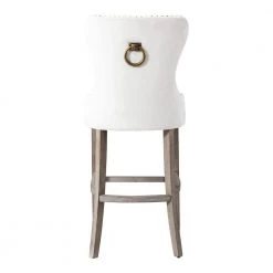 Harper 45.25 in. H Back Cream Tufted Velvet Wood Bar Stool by WESTIN OUTDOOR -BENCH Online Store cream westin outdoor bar stools id403 29 ag ce fa 1000
