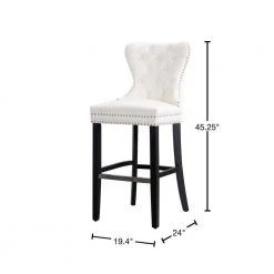 Harper 45.25 in. High Back Cream Tufted Velvet Nail Head Bar Stool by WESTIN OUTDOOR 13 Harper 45.25 in. High Back Cream Tufted Velvet Nail Head Bar Stool by WESTIN OUTDOOR -BENCH Online Store cream westin outdoor bar stools id403 29 bk ce 40 1000