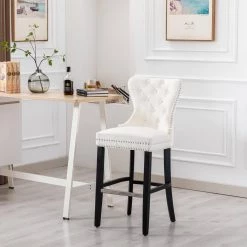 Harper 45.25 in. High Back Cream Tufted Velvet Nail Head Bar Stool by WESTIN OUTDOOR 15 Harper 45.25 in. High Back Cream Tufted Velvet Nail Head Bar Stool by WESTIN OUTDOOR -BENCH Online Store cream westin outdoor bar stools id403 29 bk ce 4f 1000