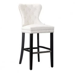 Harper 45.25 in. High Back Cream Tufted Velvet Nail Head Bar Stool by WESTIN OUTDOOR 14 Harper 45.25 in. High Back Cream Tufted Velvet Nail Head Bar Stool by WESTIN OUTDOOR -BENCH Online Store cream westin outdoor bar stools id403 29 bk ce c3 1000