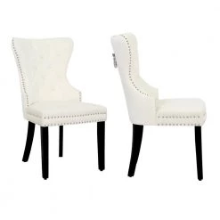 Brooklyn Cream Tufted Velvet Dining Side Chair (Set of 4) by WESTIN OUTDOOR -BENCH Online Store cream westin outdoor dining chairs id305 ce 2 44 1000