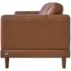 Austin 84 in. Dark Tan Modern Leather 3-Seater Sofa by Hanover -BENCH Online Store dark tan hanover sofas couches hup003sf tn 44 1000