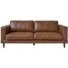 Austin 84 in. Dark Tan Modern Leather 3-Seater Sofa by Hanover