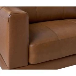 Austin 84 in. Dark Tan Modern Leather 3-Seater Sofa by Hanover -BENCH Online Store dark tan hanover sofas couches hup003sf tn 76 1000