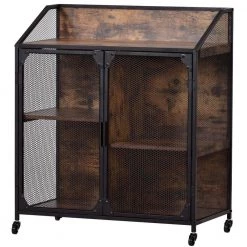 Kitchen Cart In Distressed Brown Color with Universal Wheels by Whatseaso -BENCH Online Store distressed brown whatseaso kitchen carts l k110498835 44 1000