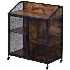Kitchen Cart In Distressed Brown Color with Universal Wheels by Whatseaso -BENCH Online Store distressed brown whatseaso kitchen carts l k110498835 4f 1000