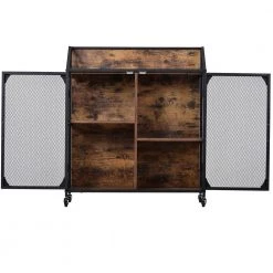 Kitchen Cart In Distressed Brown Color with Universal Wheels by Whatseaso -BENCH Online Store distressed brown whatseaso kitchen carts l k110498835 c3 1000