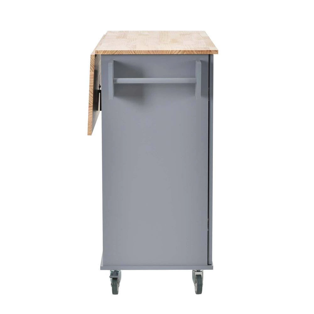 Dusty Blue Kitchen Island with Solid Wood Top and Locking Wheels by Whatseaso 14 Dusty Blue Kitchen Island with Solid Wood Top and Locking Wheels by Whatseaso - Image 12