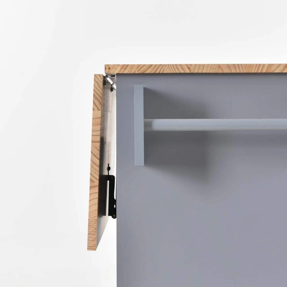 Dusty Blue Kitchen Island with Solid Wood Top and Locking Wheels by Whatseaso 15 Dusty Blue Kitchen Island with Solid Wood Top and Locking Wheels by Whatseaso - Image 13