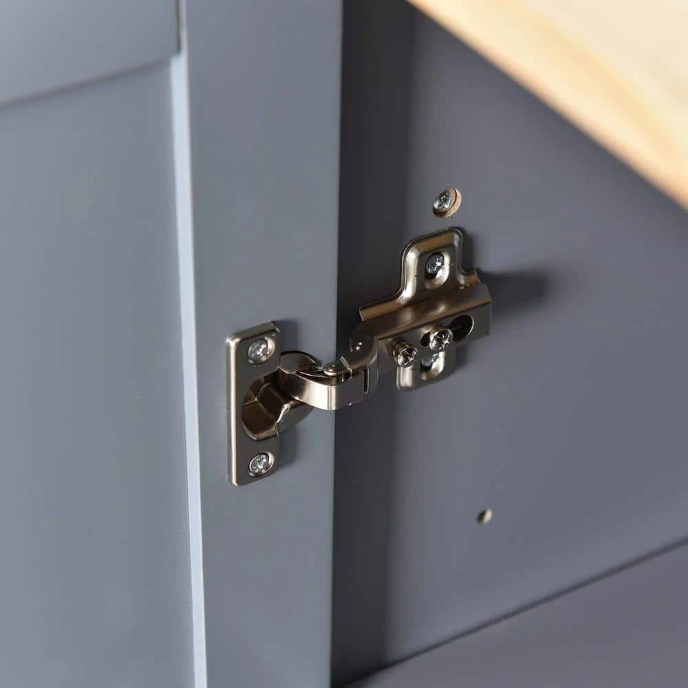 Dusty Blue Kitchen Island with Solid Wood Top and Locking Wheels by Whatseaso 4 Dusty Blue Kitchen Island with Solid Wood Top and Locking Wheels by Whatseaso - Image 2